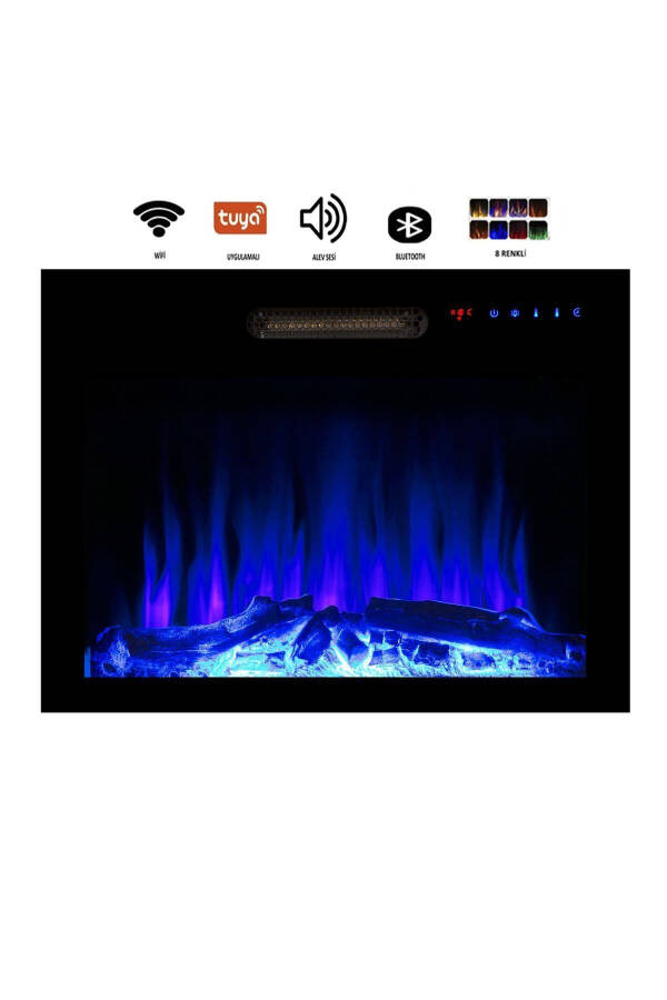 Decorative 70 Cm 8 Colors, Flame Sound, Bluetooth, Wifi Electric Fireplace Heater - 3