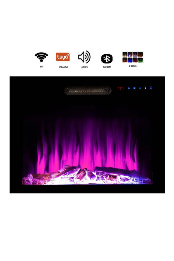 Decorative 70 Cm 8 Colors, Flame Sound, Bluetooth, Wifi Electric Fireplace Heater - 4