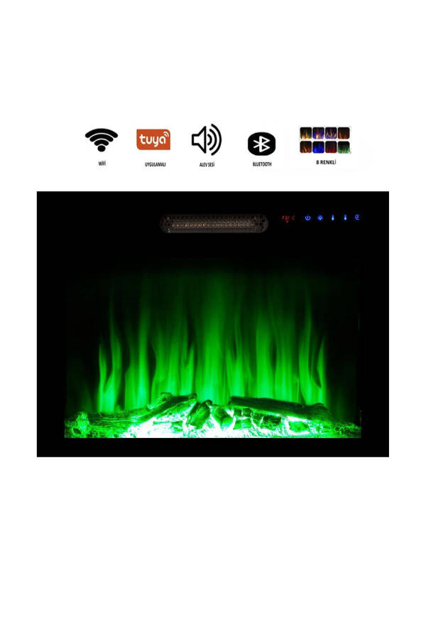 Decorative 70 Cm 8 Colors, Flame Sound, Bluetooth, Wifi Electric Fireplace Heater - 5