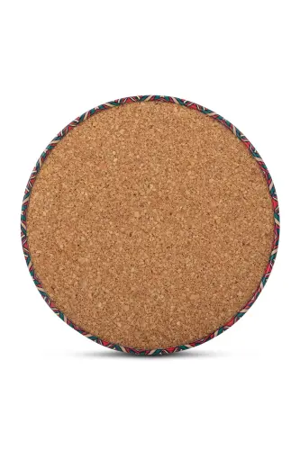 Decorative Coaster Set of 6 Metal Top Ephe - 6