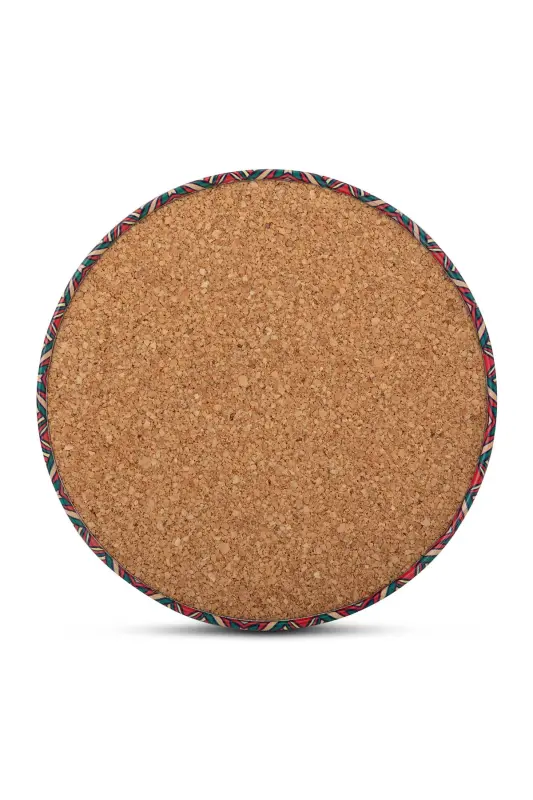 Decorative Coaster Set of 6 Metal Top Ephe - 6