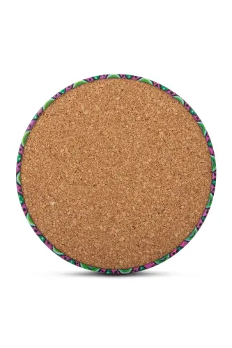 Decorative Coaster Set of 6 Metal Top Hub - 4