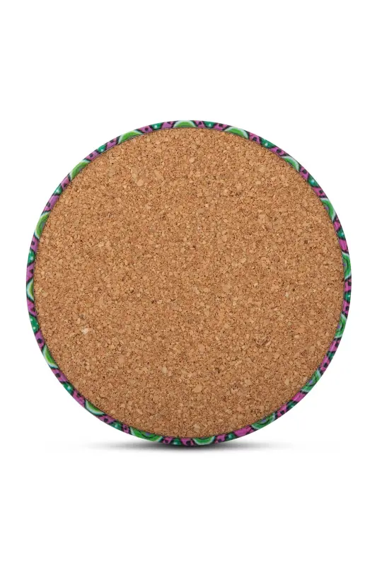 Decorative Coaster Set of 6 Metal Top Hub - 4