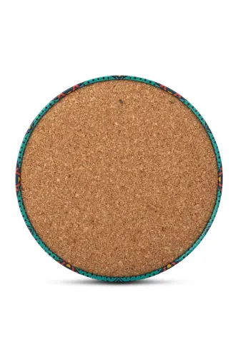 Decorative Coaster Set of 6 Metal Top Troy - 6