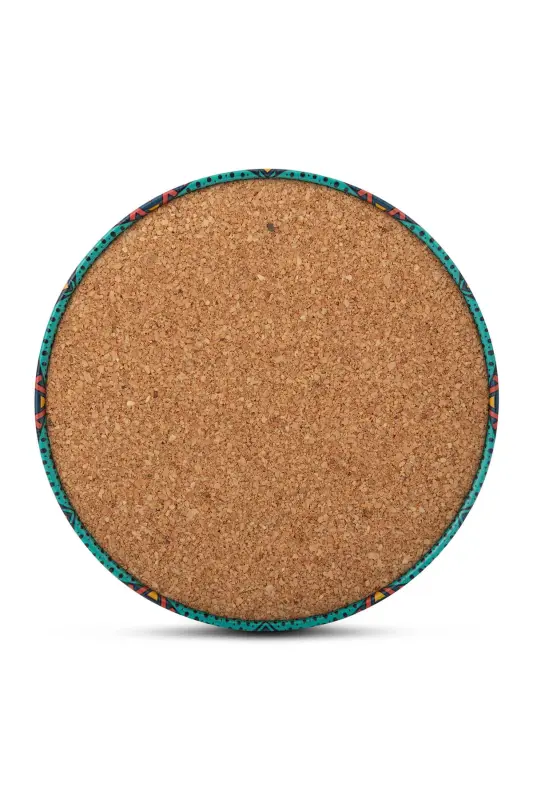 Decorative Coaster Set of 6 Metal Top Troy - 6