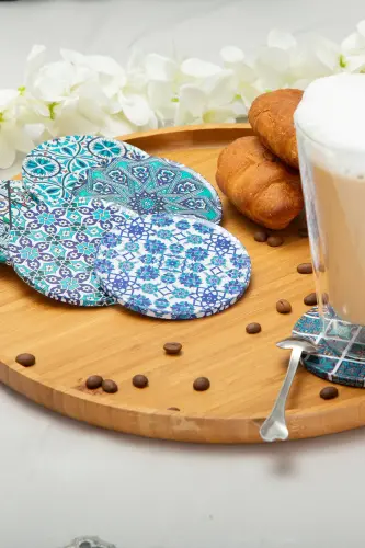 Decorative Coaster Set of 6 Metal Topk - 7