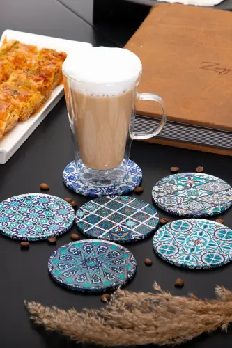 Decorative Coaster Set of 6 Metal Topk - 8