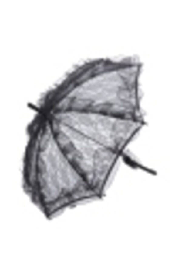 Decorative Lace Wedding and Bridal Umbrella Black 75cm - 1