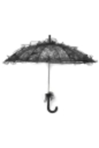 Decorative Lace Wedding and Bridal Umbrella Black 75cm - ADIL BABA (1)