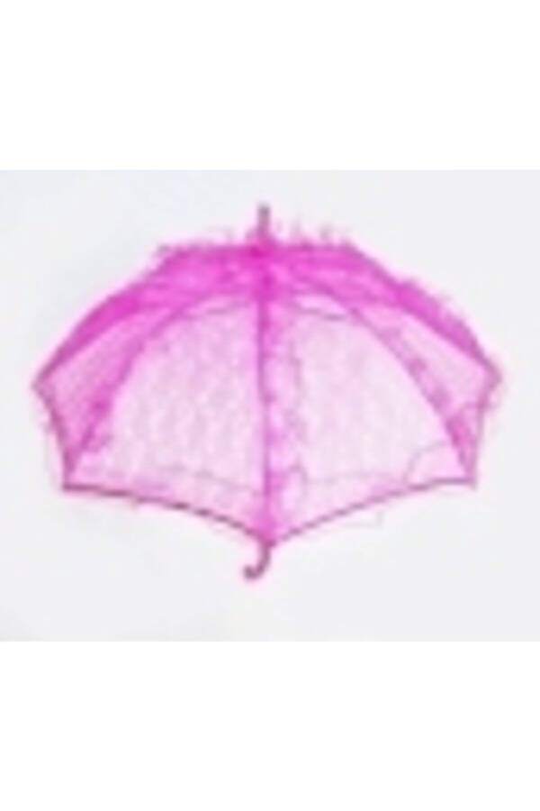 Decorative Lace Wedding and Bridal Umbrella Fuchsia/Dark Pink 75cm - 2