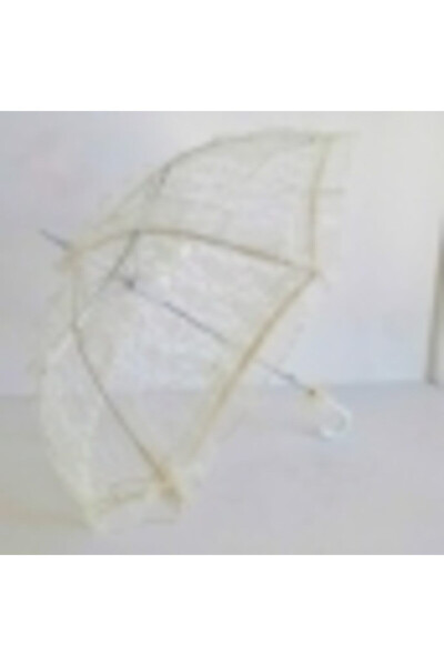 Decorative Lace Wedding & Bridal Umbrella Cream Color 75cm - ADIL BABA (1)
