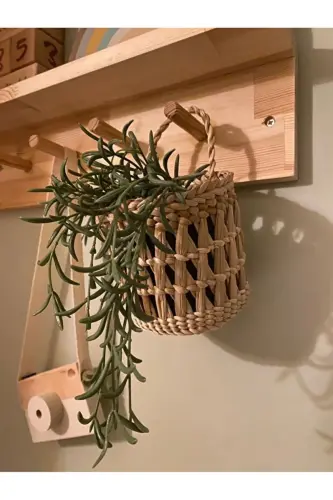 Decorative Multipurpose Natural Handmade Wicker Pot Basket / 10x10cm - 1