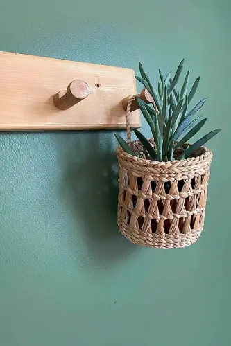 Decorative Multipurpose Natural Handmade Wicker Pot Basket / 10x10cm - 5