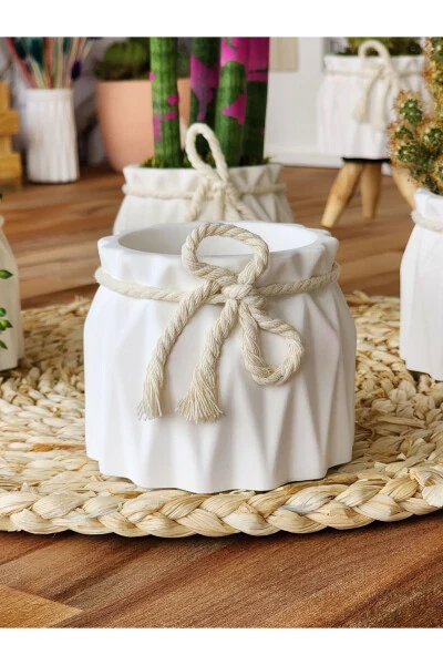 Decorative Planter Set of 2 Small Concrete Planters Suitable for Cactus and Small Plants - 8