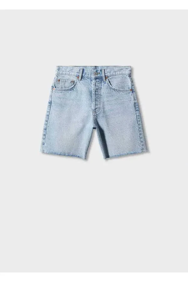 Decorative ripped denim bermuda shorts - 3
