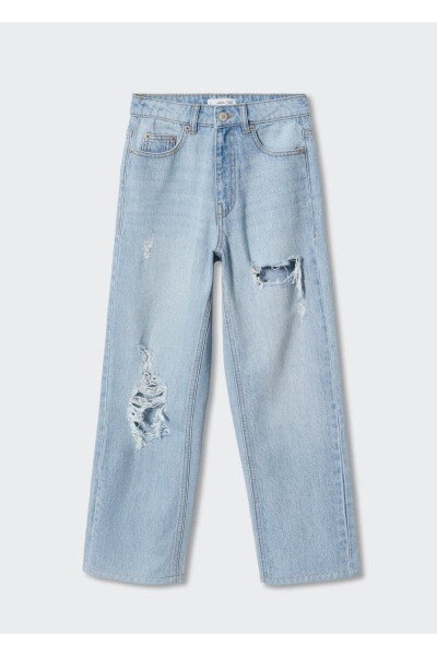 Decorative Ripped Straight Leg Jean - 3