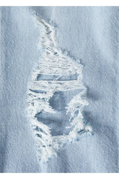 Decorative Ripped Straight Leg Jean - 6