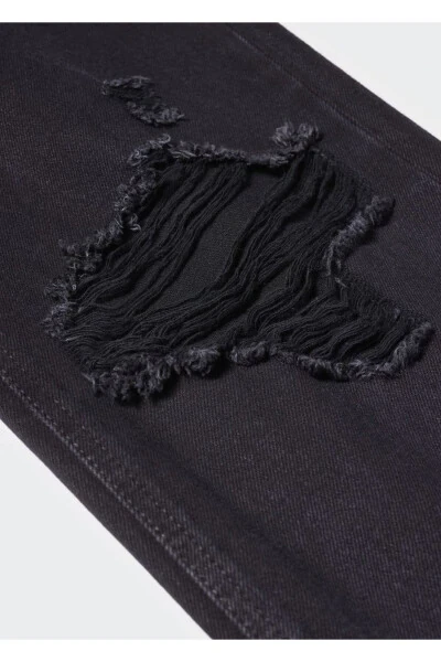 Decorative Ripped Wideleg Jeans - 6