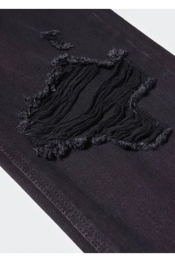 Decorative Ripped Wideleg Jeans - 6