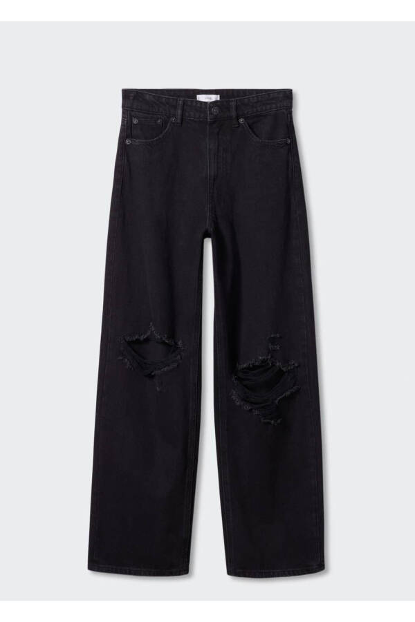 Decorative Ripped Wideleg Jeans - 3