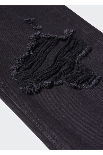 Decorative Ripped Wideleg Jeans - 6