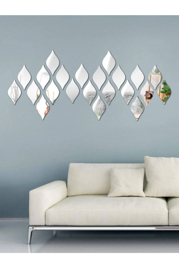 Decorative Silver Water Drop (6x10cm) 12 Pack Decorative Wall Decor Plexiglass Mirror - 8