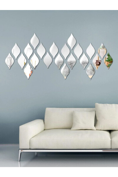 Decorative Silver Water Drop (6x10cm) 12 Pack Decorative Wall Decor Plexiglass Mirror - 1