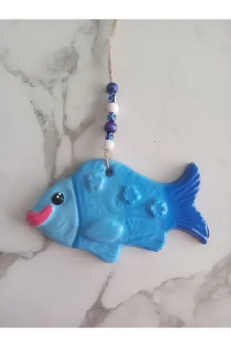 Decorative Wall Ornament Fish Blue Set - 6