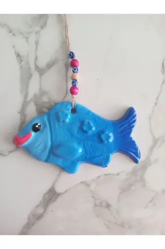 Decorative Wall Ornament Fish Blue Set - 7
