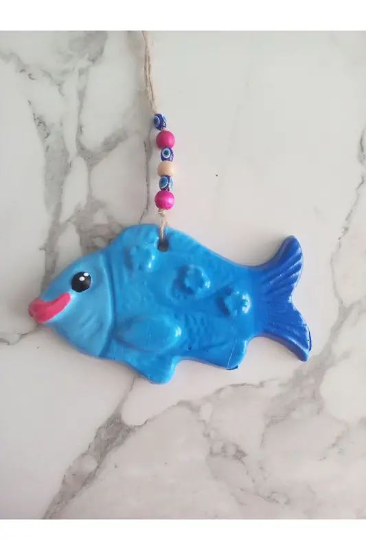 Decorative Wall Ornament Fish Blue Set - 7