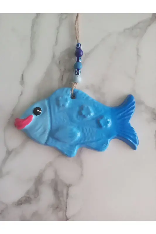 Decorative Wall Ornament Fish Blue Set - 8