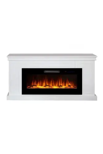 Decorative White Case, 150cm 8 Color Electric Fireplace Heater Bluetooth, Flame Sound, Wifi - 3