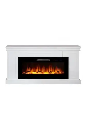 Decorative White Case, 150cm 8 Color Electric Fireplace Heater Bluetooth, Flame Sound, Wifi - 4