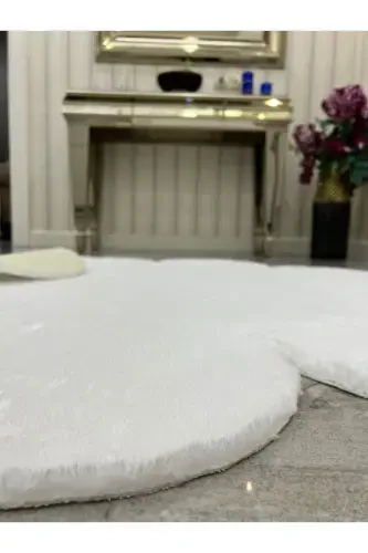 Decorative White Plush Soft White Daisy Modern Rug-White - VESCARPET STATION (1)