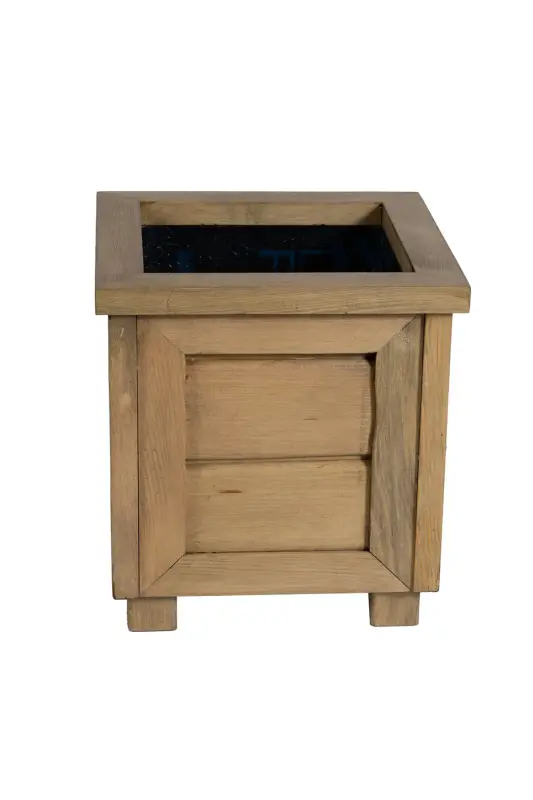 Decorative Wooden Flower Pot - Small Size - Oak - 4