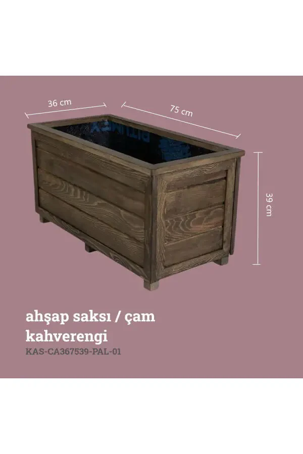 Decorative Wooden Planter - Long - 2