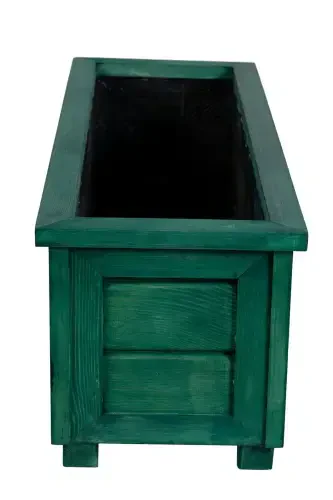 Decorative Wooden Pot - Emerald Green - 4