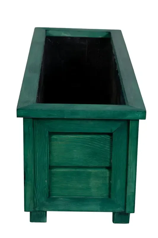 Decorative Wooden Pot - Emerald Green - 4