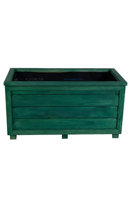 Decorative Wooden Pot - Long-Emerald Green - 3