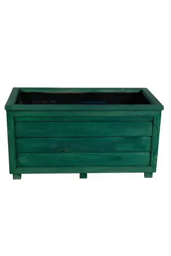 Decorative Wooden Pot - Long-Emerald Green - 4