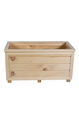 Decorative Wooden Pot - Long-Natural - 3