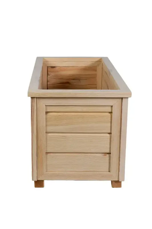 Decorative Wooden Pot - Long-Natural - 3