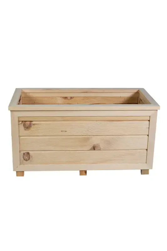 Decorative Wooden Pot - Long-Natural - 4