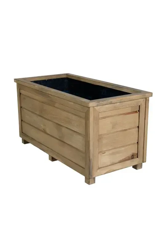 Decorative Wooden Pot - Long-Oak - 1