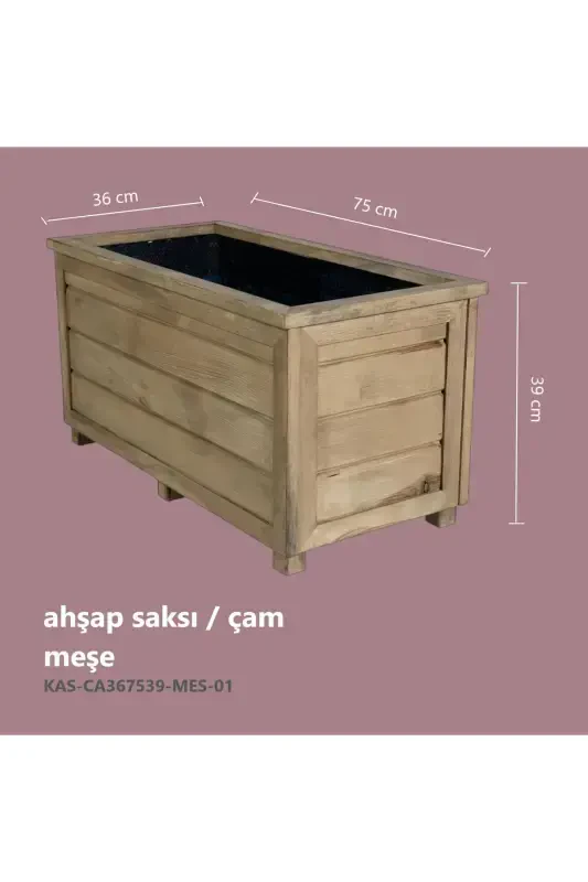 Decorative Wooden Pot - Long-Oak - 2