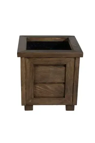 Decorative Wooden Pot - Small Size-Brown - 1