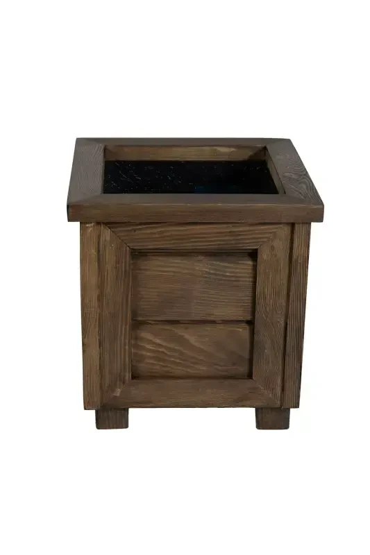 Decorative Wooden Pot - Small Size-Brown - 1