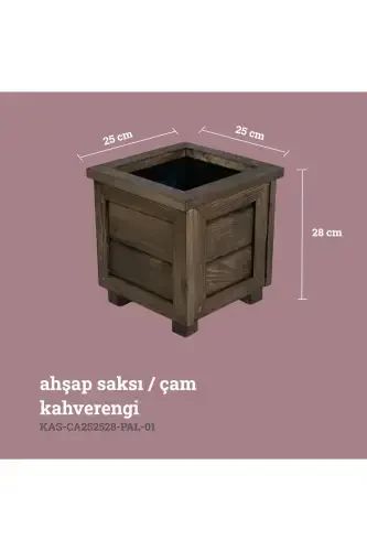 Decorative Wooden Pot - Small Size-Brown - 2