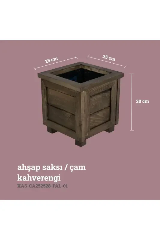 Decorative Wooden Pot - Small Size-Brown - 2