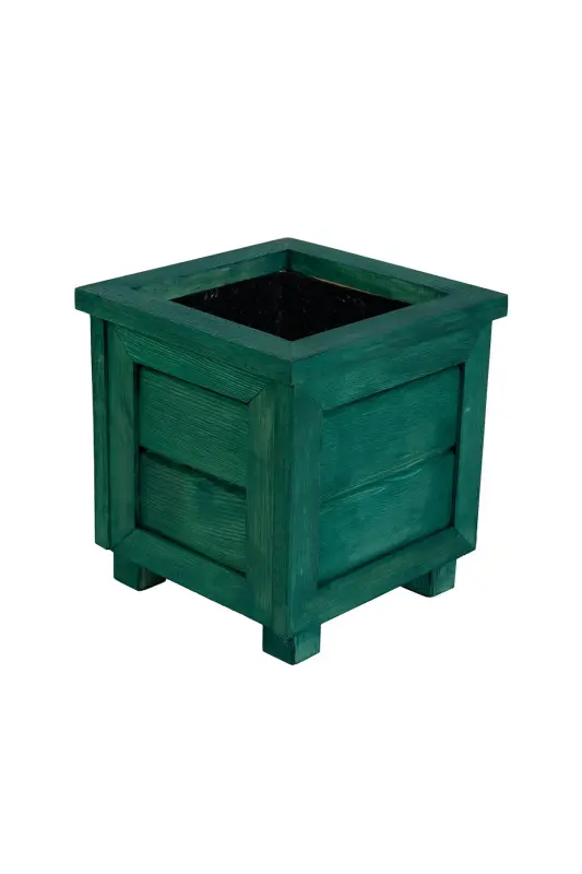 Decorative Wooden Pot - Small Size - Emerald Green - 3